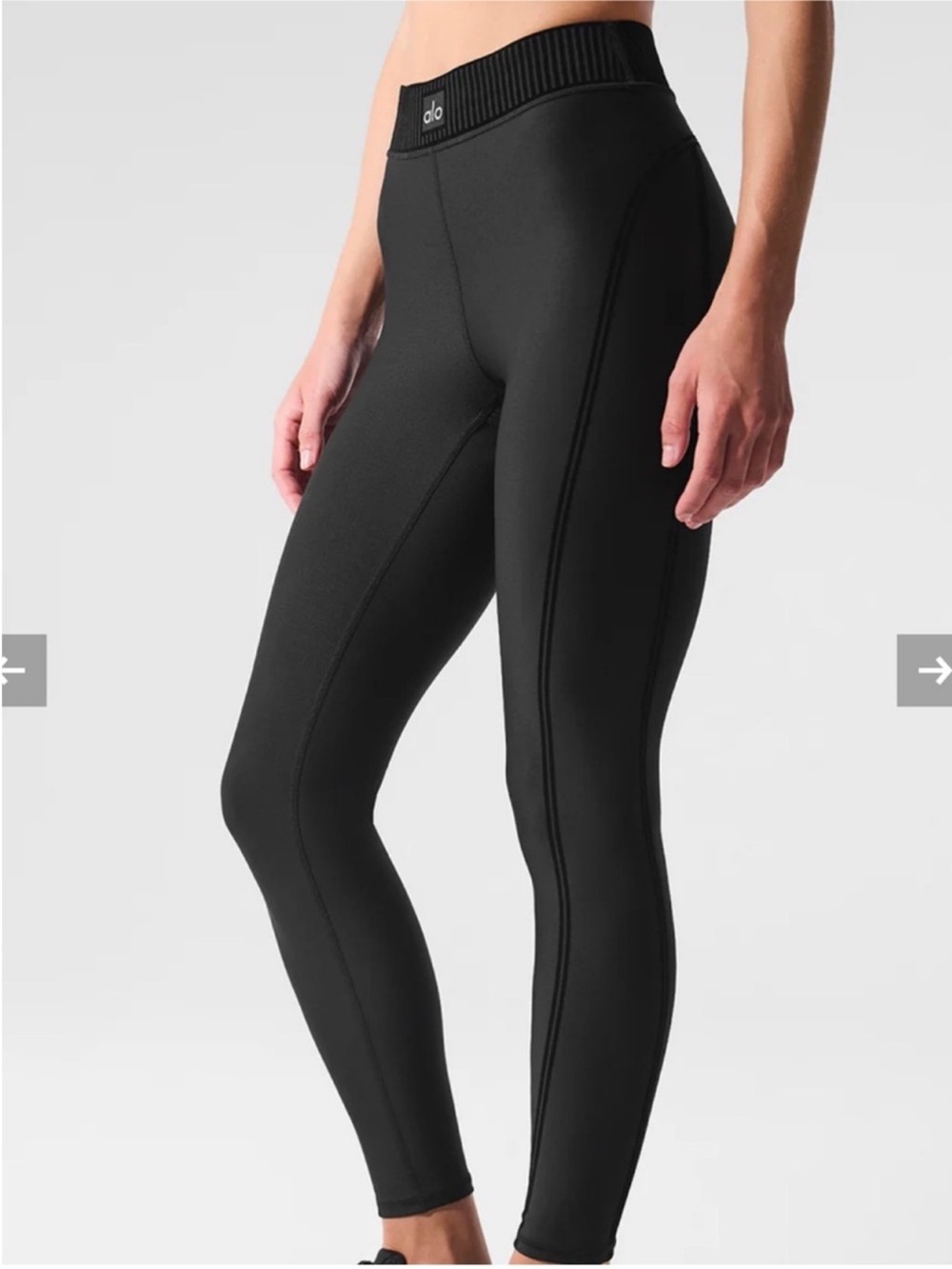 Alo Yoga Airlift High Waist 7/8 Line Up Leggings Black Sz M 8-10 W51318R